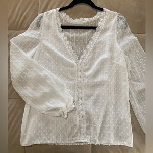 VICI White V-Neck Blouse